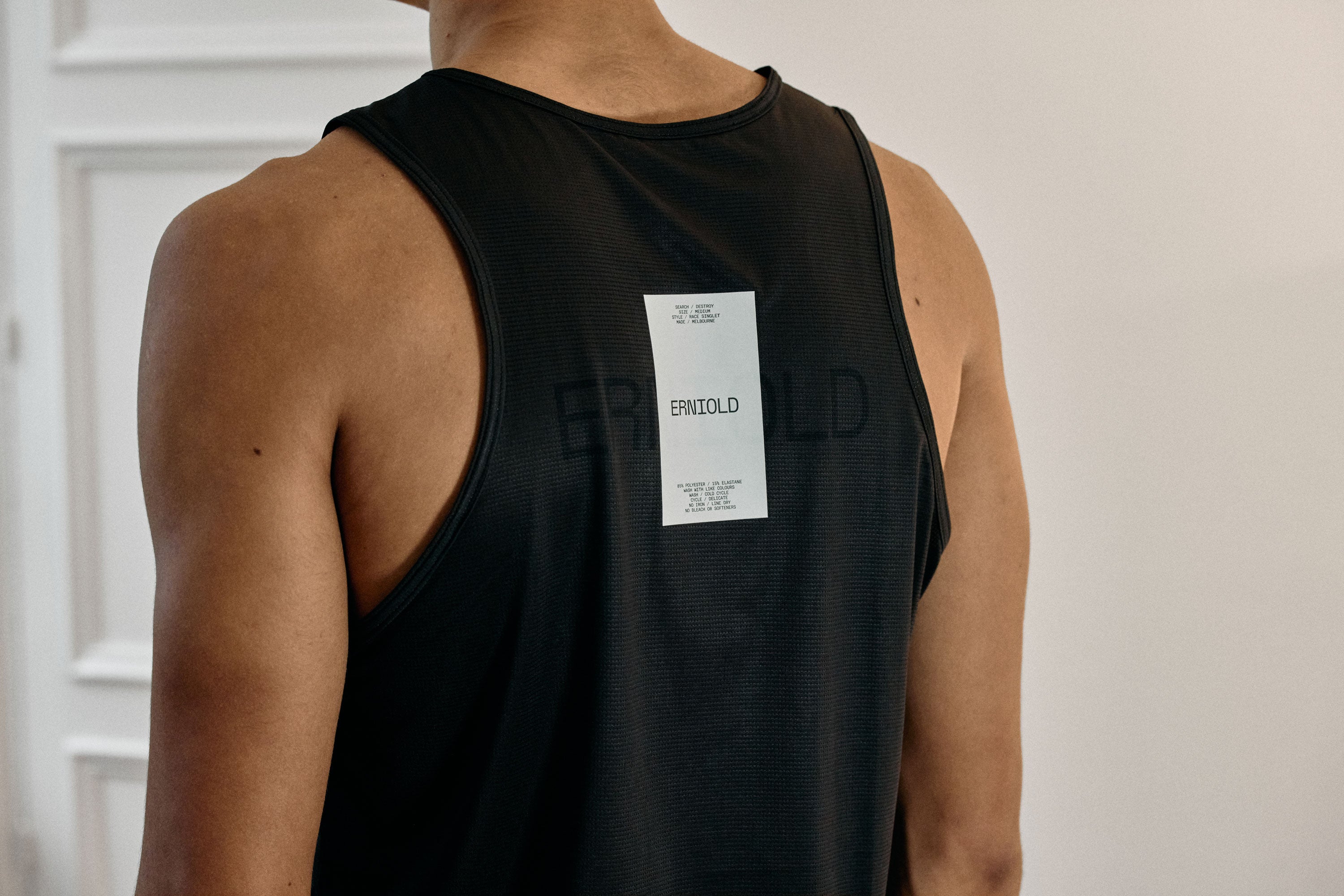 Men's MELBOURNE Race Singlet / Washed Black