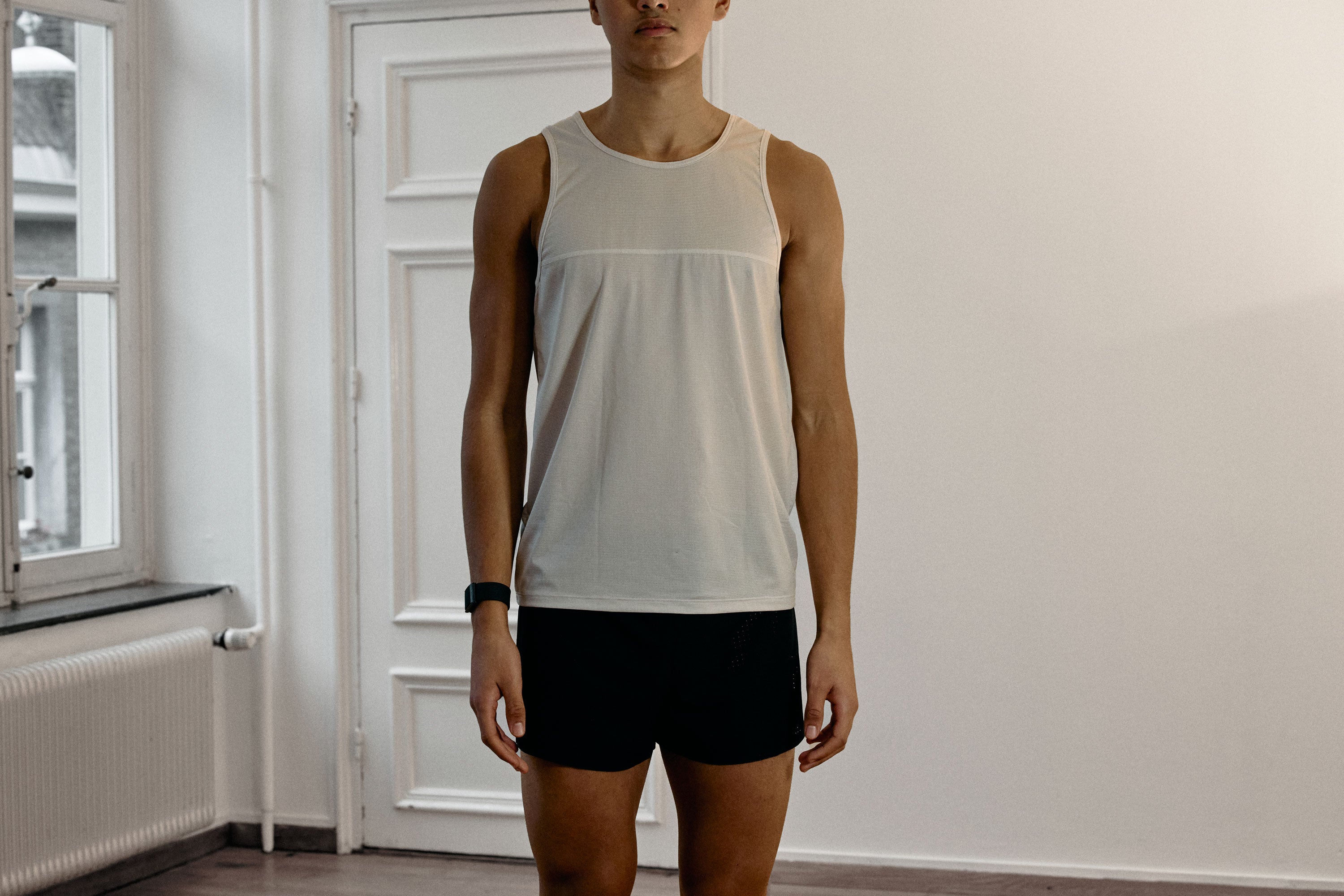 Men's MELBOURNE Race Singlet / Light Beige
