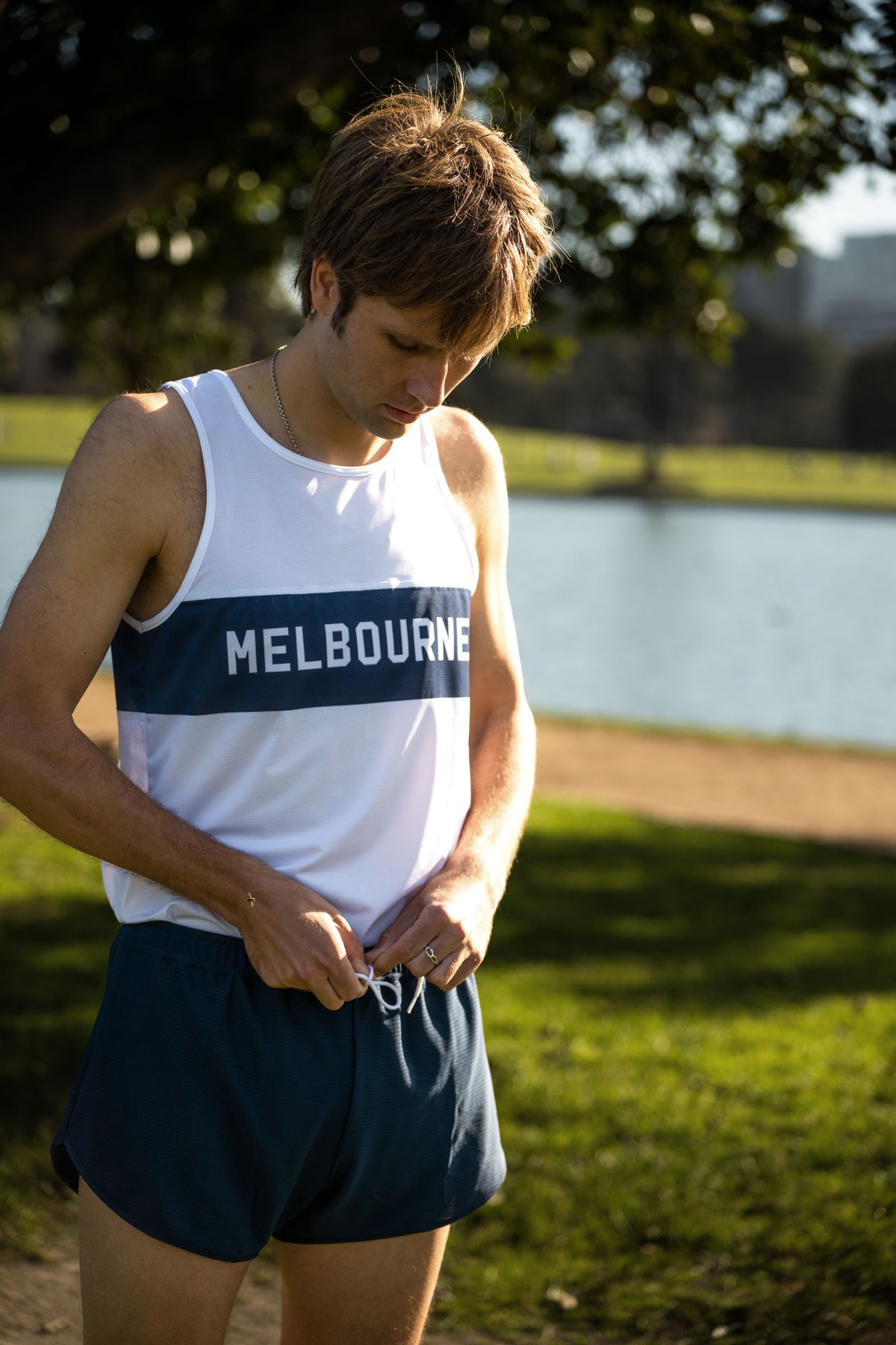 Men's MELBOURNE Race Singlet / Marathon Navy