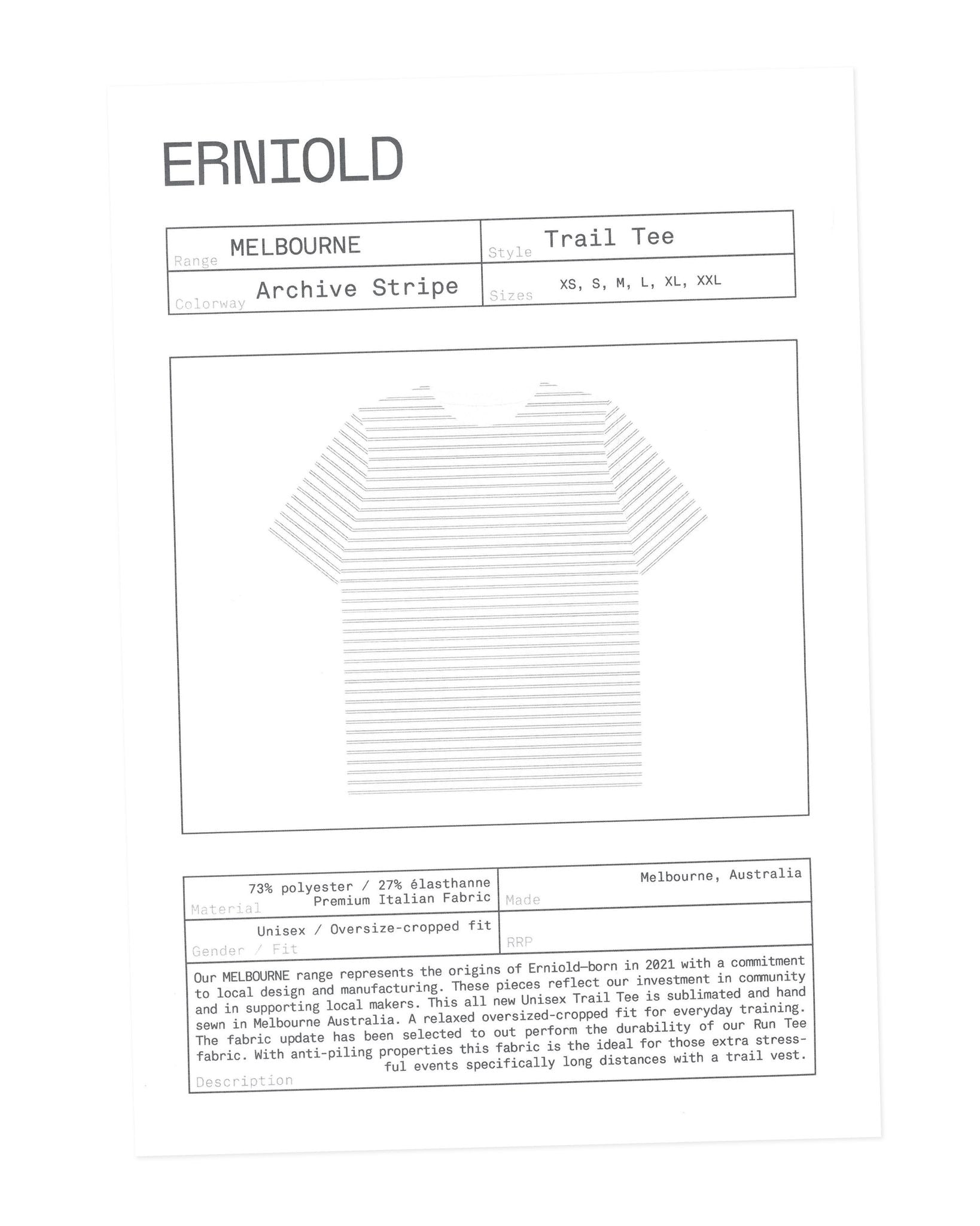 MELBOURNE Trail Tee / Archive Stripe