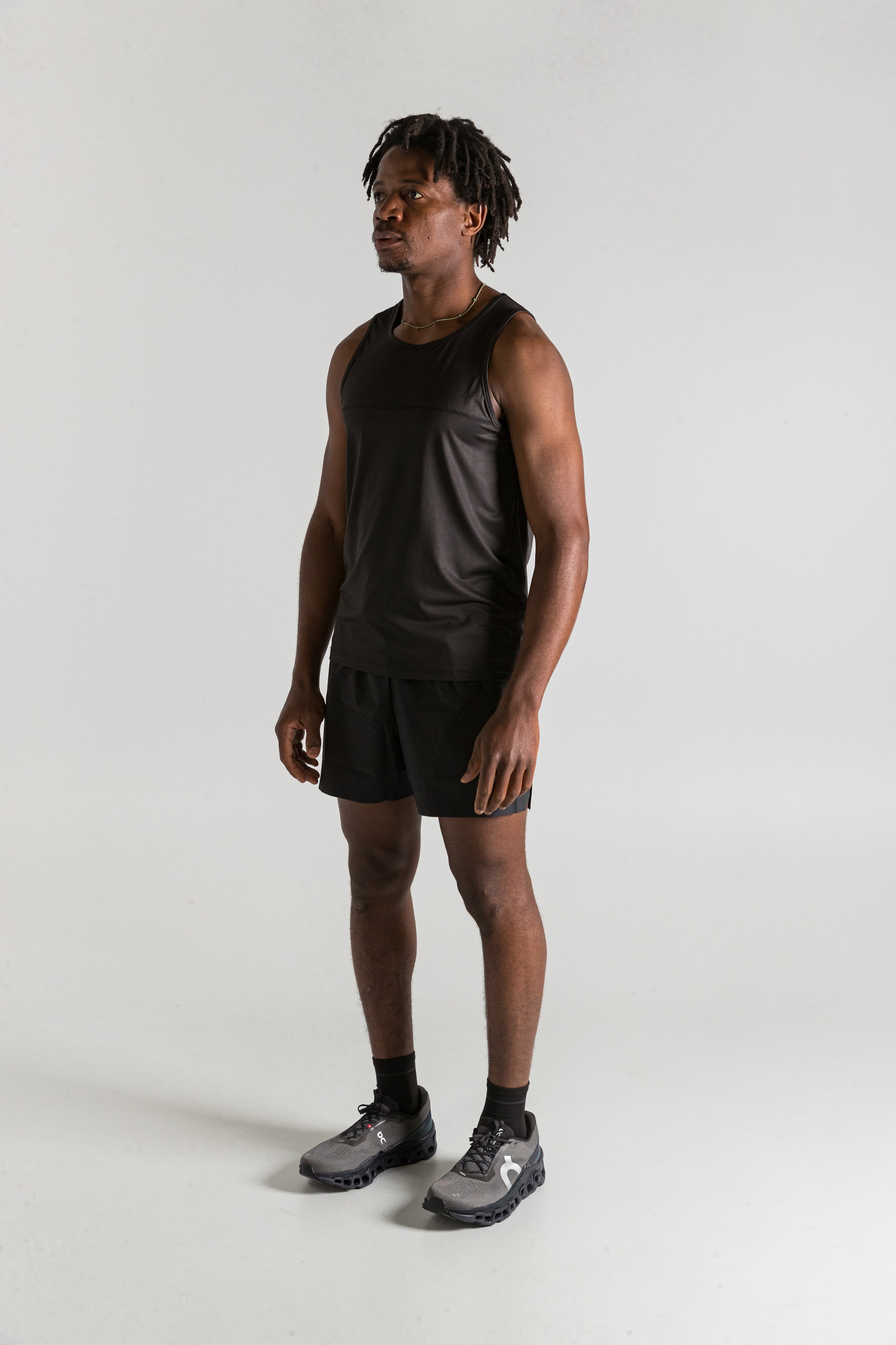 Men's Race Singlet / Washed Black