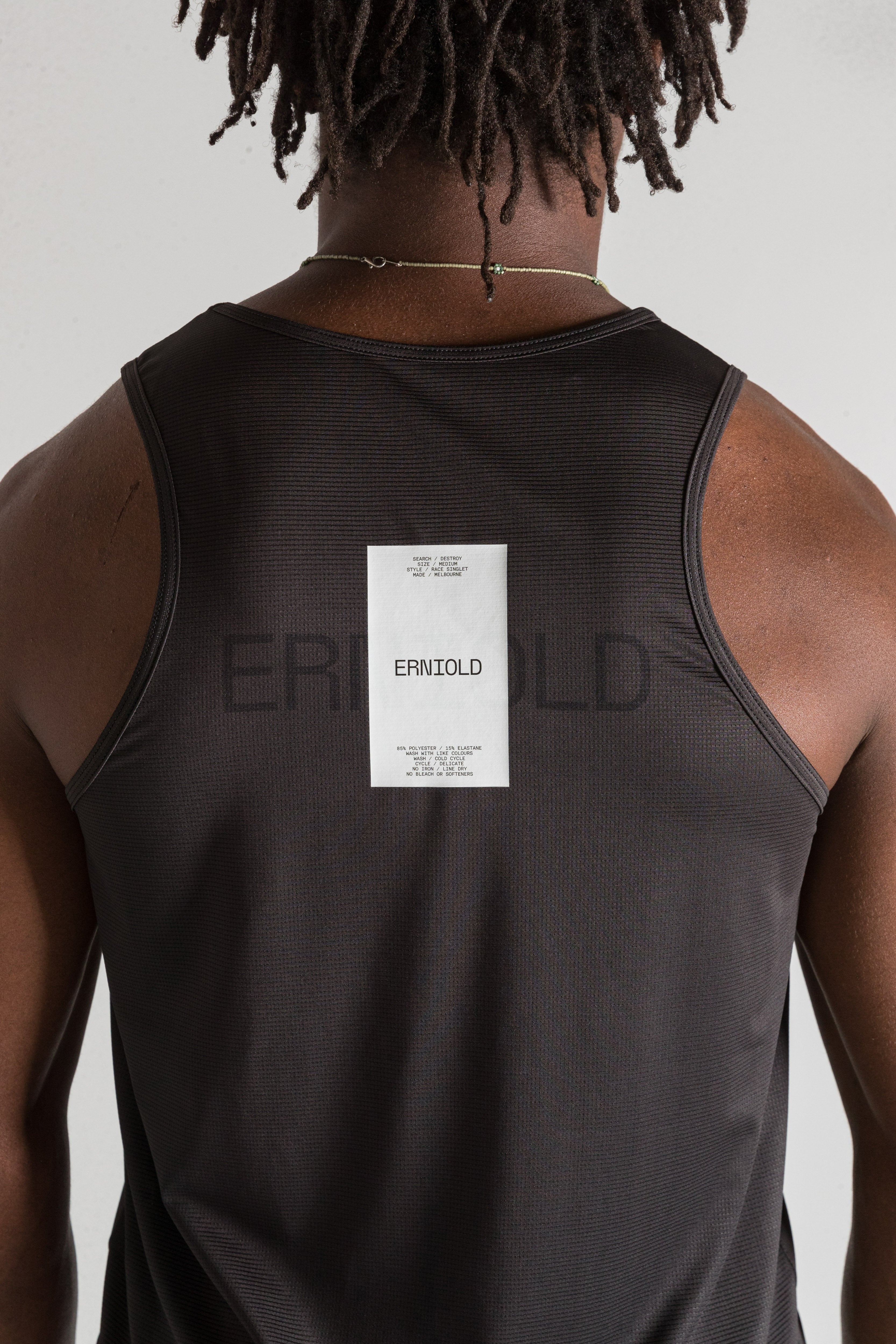 Men's Race Singlet / Washed Black