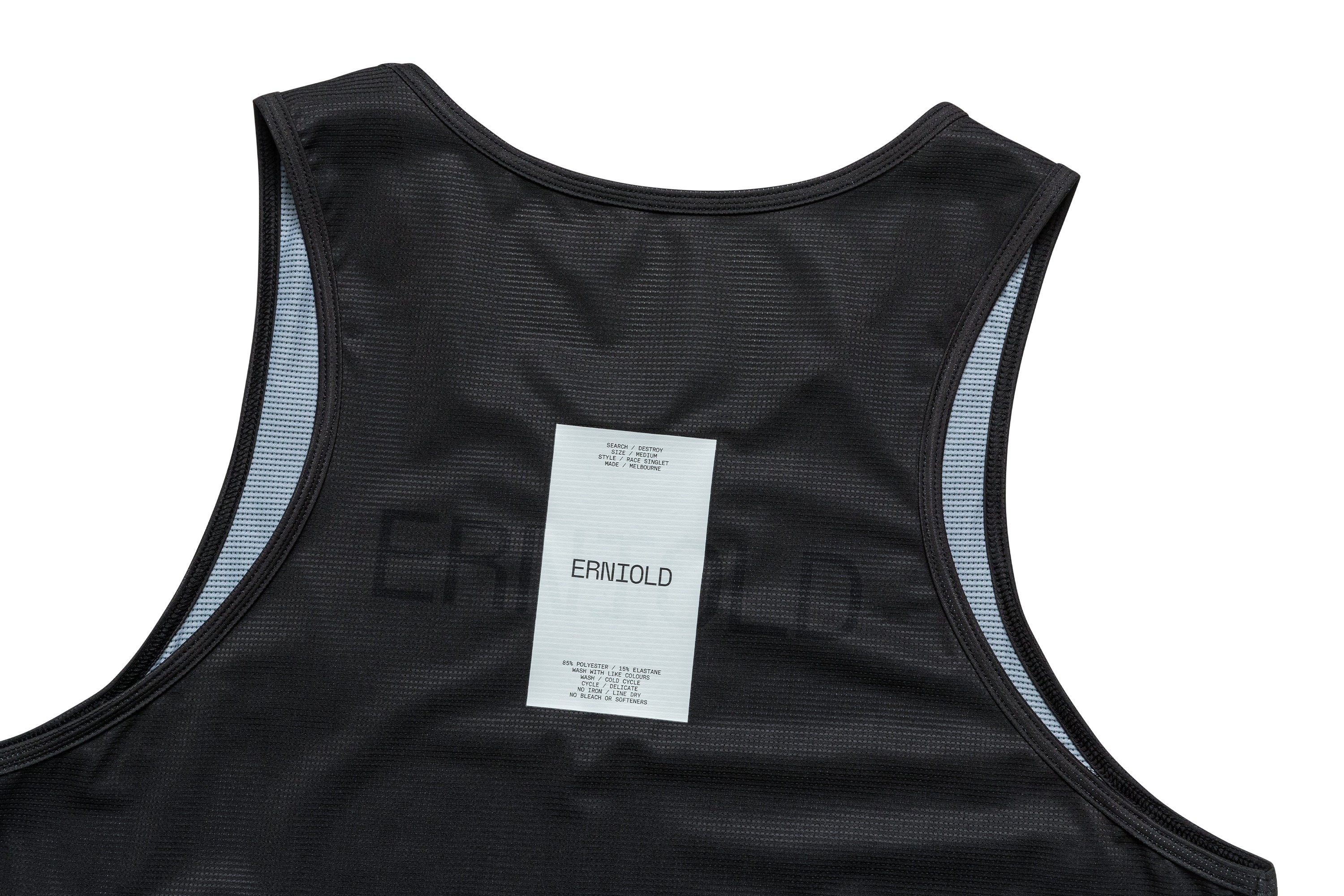 Men's Race Singlet / Washed Black
