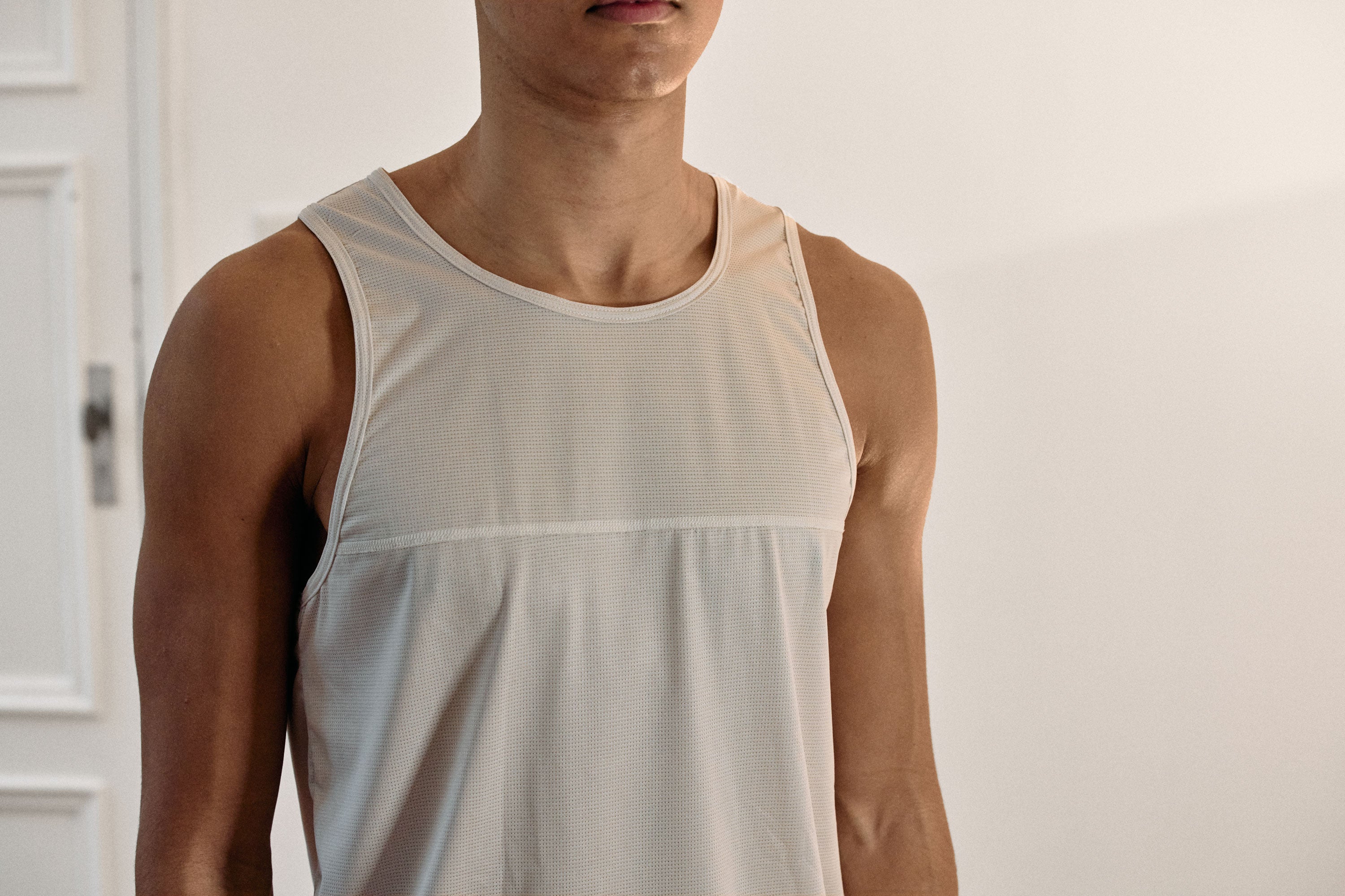 Men's MELBOURNE Race Singlet / Light Beige